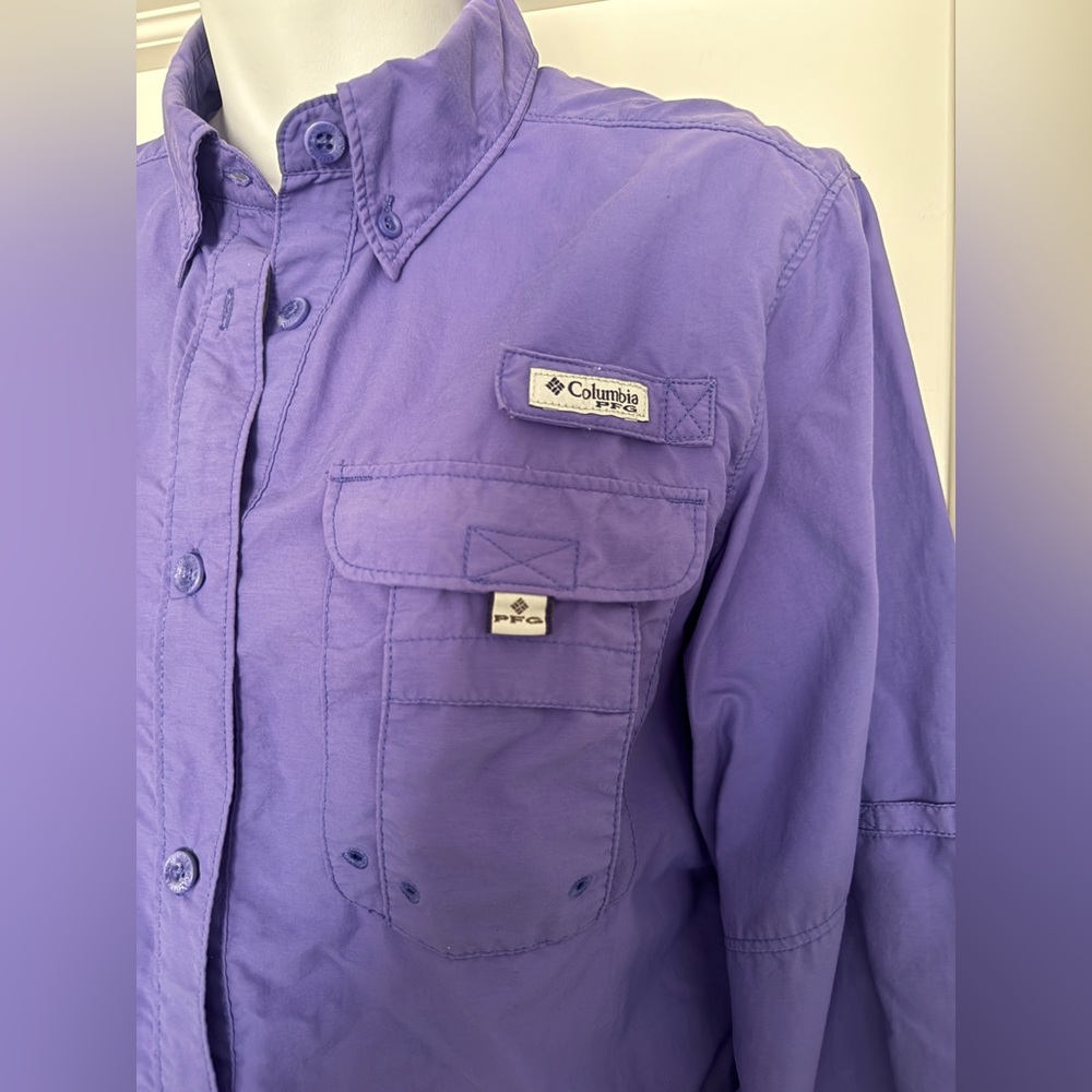 Columbia Womens PFG (Performance Fishing Gear) Bahama II LS Button Shirt, M EUC - Picture 3 of 6